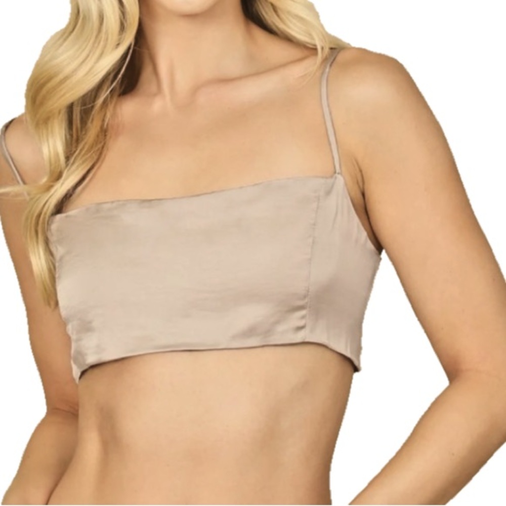 Fame and Partners x Free People Axel Crop Top - Champagne Gold